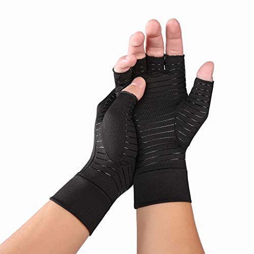 BIKETAFUWY Fingerlose Thermo Handschuhe Touchscreen Winter Warme Herren Damen Arthritis-Handschuhe-Männer, Frauen Rheuma-Kompressions-Handschuh für Osteoarthritis von BIKETAFUWY