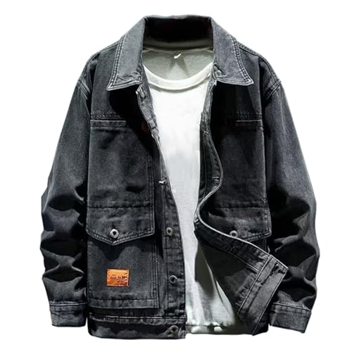 Herrenjacke, Übergangsjacke, leichte Jacke, Herren, Frühling, Sommer, Jeansjacke, Jeansjacke, Fliegermantel, Denim, Bomberjacke, Sahara, Wanderjacke, Cowboyjacke, Arbeitsjacke, lässig, Anorak, grau, L Herrenjacke, Übergangsjacke, leichte Jacke, Herren, Frühling, Sommer, Jeansjacke, Jeansjacke, Fliegermantel, Denim, Bomberjacke, Sahara, Wanderjacke, Cowboyjacke, Arbeitsjacke, lässig, Anorak, grau, L von BIKETAFUWY