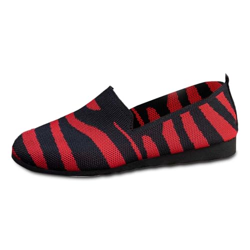 Orthopädische Schuhe für Damen, Sommer, leicht, bequem, schick, aus Strick, atmungsaktiv, Sneaker, ohne Schnürsenkel, bequem, Sneaker und Sportschuhe, modisch, flach, Mokassin zum Laufen, Walken Orthopädische Schuhe für Damen, Sommer, leicht, bequem, schick, aus Strick, atmungsaktiv, Sneaker, ohne Schnürsenkel, bequem, Sneaker und Sportschuhe, modisch, flach, Mokassin zum Laufen, Walken von BIKETAFUWY