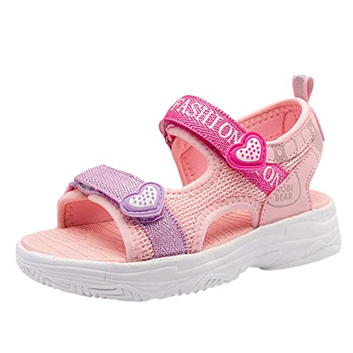 sandalen mädchen 27 Plateausandalen Sommersandalen mit Klettverschluss Peep Toe Strandsandalen Sommerschuhe Kinderschuhe Bohemian Sandaletten Komfortables Anti-Rutsch Freizeitschuhe von BIKETAFUWY