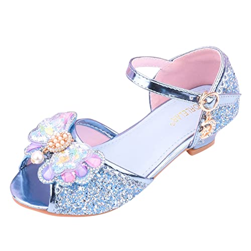 sandalen mädchen 33 Plateausandalen Sommersandalen mit Klettverschluss Peep Toe Prinzessin Schuhe Strandsandalen Elegant Glänzenden Abendschuhe Bohemian Freizeitschuhe Sandaletten von BIKETAFUWY