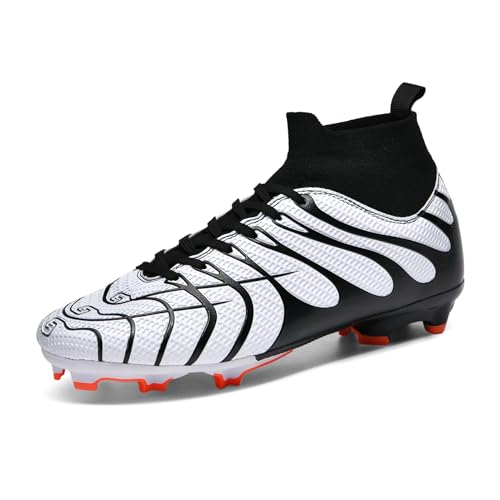 BINBINNIAO Herren Fußballschuhe Jungen Fußballschuhe High Top Fußballschuhe Astro Turf Trainer Fußballstollen Professionelle Sportschuhe von BINBINNIAO