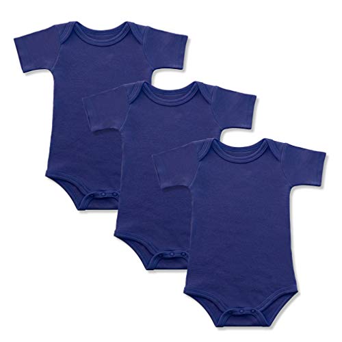 BINIDUCKLING Baby Jungen Body Kurzarm 3-Pack Dunkelblau 6 Monate von BINIDUCKLING