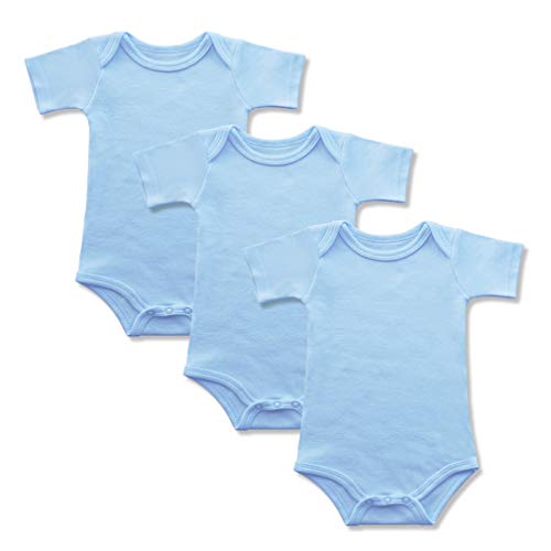 BINIDUCKLING Baby Jungen Body Kurzarm 3-Pack Hellblau 12 Monate von BINIDUCKLING