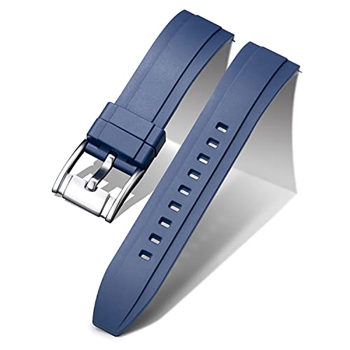 BINLUN Silikon Uhrenarmbänder Schnellverschluss Gummi Uhrenarmband Smartwatch Armband Ersatz Wasserdichte Sport Kautschuk Uhrenband für Herren und Damen (22mm, Blau) von BINLUN