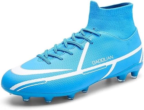 BINQER Fußballschuhe for Herren – Professionelle Fußballschuhe for Training und Spiele auf Rasen, Außen- und Innenflächen Fußballausrüstung (Color : R2212-blue, Size : 35 EU) von BINQER