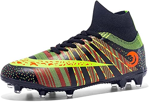 BINQER Herren-Fußballschuhe, Outdoor-Training, Fußballschuhe, langlebige und atmungsaktive Sportschuhe Fußballausrüstung (Color : S67-cd Black, Size : 45 EU) von BINQER