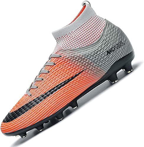 BINQER Herren-Fußballschuhe, Outdoor-Training, Fußballschuhe, langlebige und atmungsaktive Sportschuhe Fußballausrüstung (Color : T10cd Orange, Size : 45 EU) von BINQER