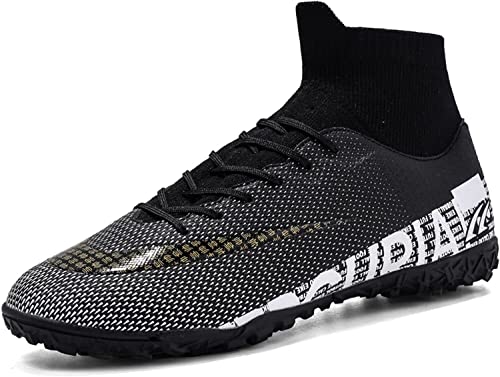 BINQER Herren-Fußballschuhe, professionelle Nagel-Jugend-Fußball-Match-Schuhe, Schnürsenkel, Training, Fußballfans, Sportschuhe Fußballausrüstung(Color:Black 1 R,Size:36 EU) von BINQER