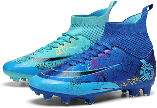 BINQER Herren-Fußballschuhe, rutschfeste und verschleißfeste Outdoor-Spikes, Wettkampf-Trainingsschuhe, Sportschuhe, Studenten-Fußballschuhe, Rasen-Trainingsschuhe Fußballausrüstung(Color:Sapphire Blu von BINQER