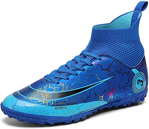 BINQER Herren-Fußballschuhe, rutschfeste und verschleißfeste Outdoor-Spikes, Wettkampf-Trainingsschuhe, Sportschuhe, Studenten-Fußballschuhe, Rasen-Trainingsschuhe Fußballausrüstung(Color:Sapphire Blu von BINQER