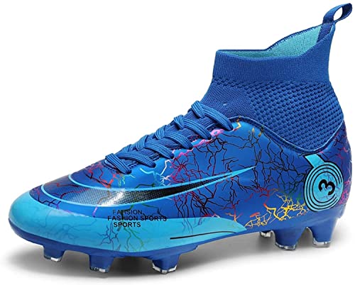 BINQER Herren-Fußballschuhe, rutschfeste und verschleißfeste Outdoor-Spikes, Wettkampf-Trainingsschuhe, Sportschuhe, Studenten-Fußballschuhe, Rasen-Trainingsschuhe Fußballausrüstung(Color:Sapphire Blu von BINQER