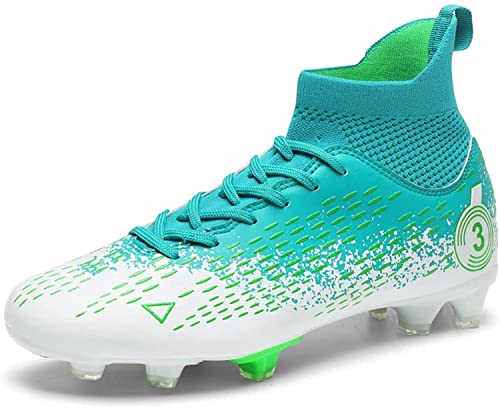 BINQER Herren-Fußballschuhe, rutschfeste und verschleißfeste Outdoor-Spikes, Wettkampf-Trainingsschuhe, Sportschuhe, Studenten-Fußballschuhe, Rasen-Trainingsschuhe Fußballausrüstung(Color:Cyan T,Size: von BINQER