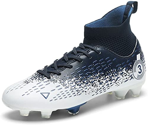 BINQER Herren-Fußballschuhe, rutschfeste und verschleißfeste Outdoor-Spikes, Wettkampf-Trainingsschuhe, Sportschuhe, Studenten-Fußballschuhe, Rasen-Trainingsschuhe Fußballausrüstung(Color:Dark Blue T, von BINQER