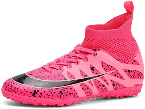 BINQER Herren-Fußballschuhe, rutschfeste und verschleißfeste Outdoor-Spikes, Wettkampf-Trainingsschuhe, Sportschuhe, Studenten-Fußballschuhe, Rasen-Trainingsschuhe Fußballausrüstung(Color:Pink 3 R,Siz von BINQER