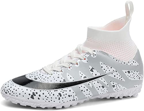 BINQER Herren-Fußballschuhe, rutschfeste und verschleißfeste Outdoor-Spikes, Wettkampf-Trainingsschuhe, Sportschuhe, Studenten-Fußballschuhe, Rasen-Trainingsschuhe Fußballausrüstung(Color:White 3 R,Si von BINQER