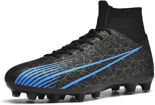 BINQER Herren-Fußballschuhe for festen Boden und Rasen – leichte und Bequeme Sportschuhe for Laufen und Spieltraining im Freien Spikes Schuhe (Color : 20167-black, Size : 38 EU) von BINQER