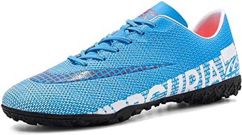 BINQER Jugend-Fußballschuhe, atmungsaktive Low-Top-Fußballschuhe for Herren, langlebig, for Erwachsene, Outdoor-Fußnägel, Fußball-Trainingsschuhe for Erwachsene, Unisex Fußballausrüstung(Color:Bleu 1 von BINQER