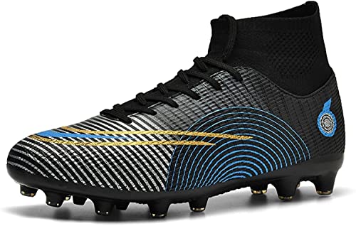 BINQER Jugend-Fußballschuhe, rutschfeste und langlebige Outdoor-Sport-Trainingsschuhe, Wettkampf-Studenten-Fußballschuhe, Fußballschuhe for Herren Fußballausrüstung(Color:Black T,Size:42 EU) von BINQER