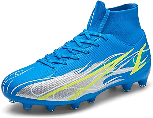 BINQER Jugend-Fußballschuhe, rutschfeste und langlebige Outdoor-Sport-Trainingsschuhe, Wettkampf-Studenten-Fußballschuhe, Fußballschuhe for Herren Fußballausrüstung(Color:Blue 1 T,Size:40 EU) von BINQER