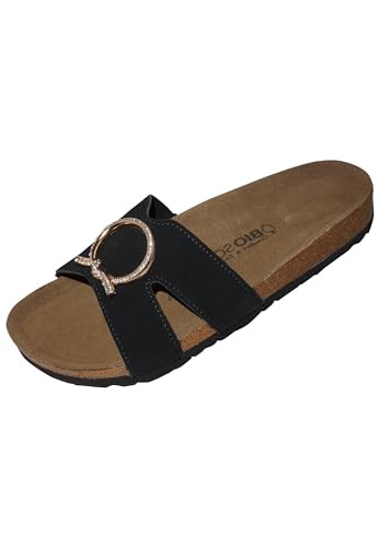 Biosoft Sandalen Damen Sommer Buckle Black 38| Damen Schuhe Sommer Sandalen elegant mit bequem Fussbett | Damenschuhe Sommerschuhe von BIOSOFT Comfort & Easy Walk