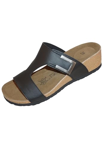 Biosoft Sandalen Damen Sommer Gennie Black 39| Damen Schuhe Sommer Sandalen elegant mit bequem Fussbett | Damenschuhe Sommerschuhe von BIOSOFT Comfort & Easy Walk