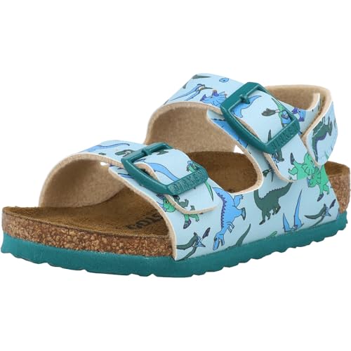 BIRKENSTOCK Kinder Milano HL BFDD Sandale, big dino blue, EU 26 von BIRKENSTOCK