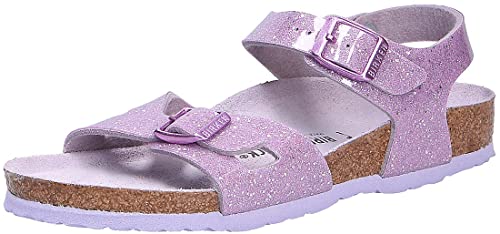 BIRKENSTOCK Rio Kids BF Mädchen,Kinder,Sandalen,Synthetik,Glitzer,Hochglanzbeschichtung,Zwei Schnallen,Lavender,27 EU von BIRKENSTOCK