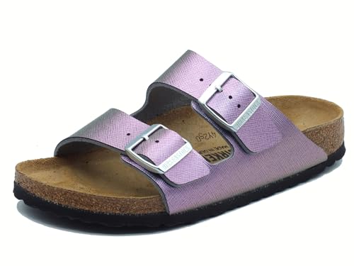 Birkenstock 1029510 Arizona Saff Irid Lila Sandalen für Damen aus Kunstleder mit doppelter Schnalle, violett, 37 EU Birkenstock 1029510 Arizona Saff Irid Lila Sandalen für Damen aus Kunstleder mit doppelter Schnalle, violett, 37 EU von BIRKENSTOCK