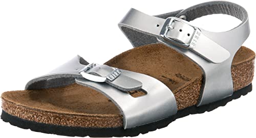 Birkenstock Jungen Unisex Kinder Rio Sandale, Silber Electric Metallic Silver, 33 EU Schmal von BIRKENSTOCK