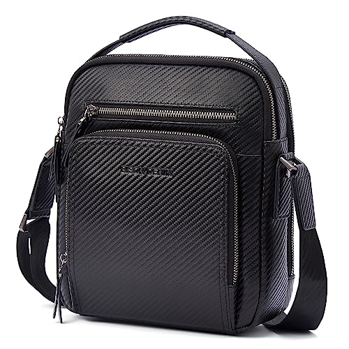 BISON DENIM Herren Taschen Echtleder Umhängetasche Retro Messenger Casual Business Handtasche Umhängetaschen Schultasche Braun for Herren… von BISON DENIM