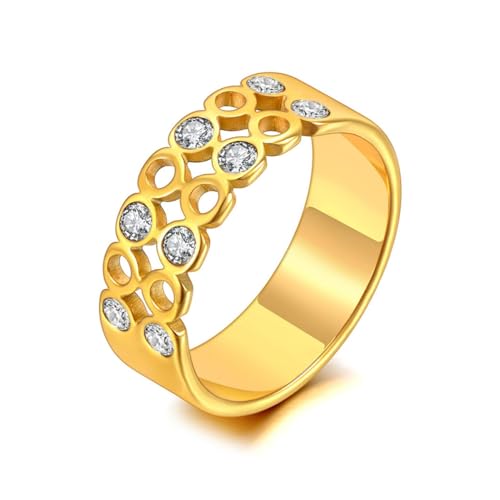 BISONBLUE Ringe Damen Rings Frauen Geschenk Modeaccessoires Freundschaftsring Geburtstagsgeschenke für Frauen 7 von BISONBLUE