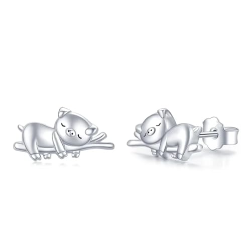 Ohrringe Damen Ohrstecker Ohrhänger Modische 925 Geschenk Für Frauen Freundin Mädchen Niedliche Baby-Schwein-Ohrstecker, Tier-Ohrring Für Mädchen Und Frauen von BISONBLUE