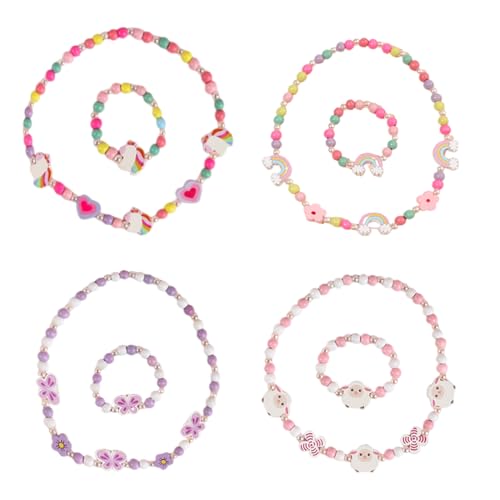 4 Sätze Tierarmbänder aus Holz und Halsketten für Kinder mit Bunten Perlen Schmuck Freundschaftsarmband Halsketten Holz Blumen Einhorn Schmetterling Schaf Schmuck für Mädchen Geschenke 4 Sätze Tierarmbänder aus Holz und Halsketten für Kinder mit Bunten Perlen Schmuck Freundschaftsarmband Halsketten Holz Blumen Einhorn Schmetterling Schaf Schmuck für Mädchen Geschenke von BIVBWQU