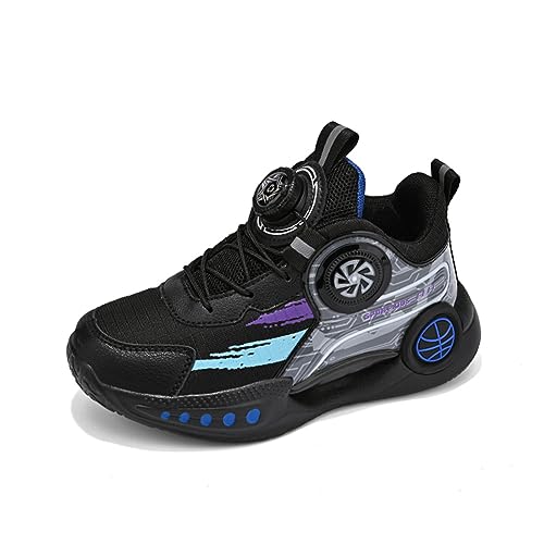 BIackPig Kinder Turnschuhe Jungen Mädchen Leicht Klettverschluss Sportschuhe Atmungsaktiv Mesh Sneakers Freizeit Schuhe Schwarz lila 39 EU von BIackPig