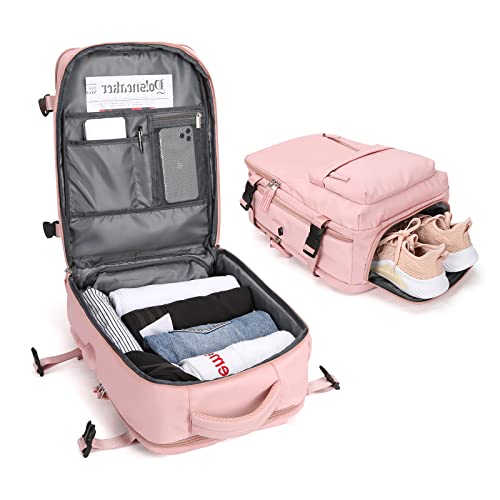 BJLFS Groß Handgepäck Rucksack 40x20x25 Ryanair Reiserucksack Damen Handgepäck flugzeug Easyjet Handgepäck 45x36x20 Rucksack Damen mit Laptopfach Wasserdichter Tagesrucksack mit Schuhfach von BJLFS