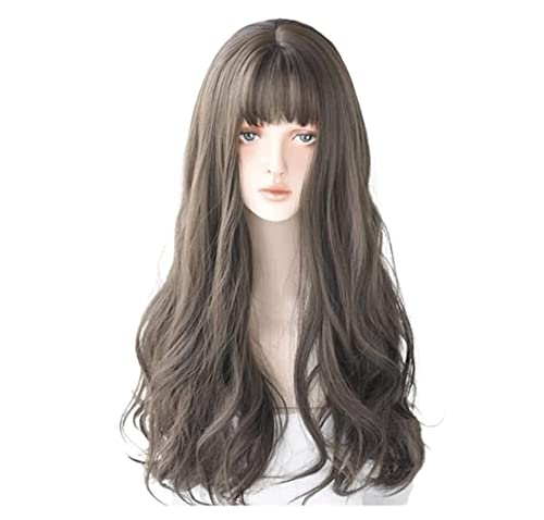 Perücken Perücke Natürliche Long Wavy Wigs For Women Synthetic Heat Resistant Fiber Wig Sweet Girl Wig Täglichen Party (Color : E, Size : 26in) von BKALIT