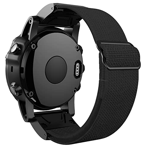 BKUANE 22 mm Nylon-Schlaufe, elastisch, für Garmin Fenix 7, 6, 6Pro, Fenix 5, 5Plus, Forerunner 935, 945, Schnellentriegelung, Smartwatch-Armband für Garmin Epix, 22mm Fenix 5 5Plus, Achat von BKUANE