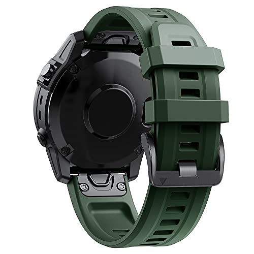 BKUANE 22 x 26 mm Silikon-Smart-Armbänder, offizielles Armband für Garmin Fenix 7, 7X, 6X, 6, Pro, 5X, 5, Easyfit Instinct 2/Descent G1, Solararmbänder, 26mm Fenix 7X 3HR, Achat von BKUANE