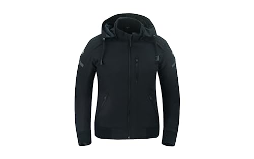 BLACKWILD Motorradjacke Damen | City Street CE-zertifiziert Protektorenjacke | Leicht und Atmungsaktiv Motorradjacke Damen mit Abnehmbarer Kapuze (M,Schwarz) von BLACKWILD The Rider's Skin