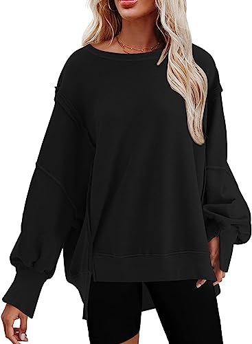 BLENCOT Damen Sweatshirt Langarmshirt Rundhals Tops Damen Teenager Mädchen Vintage Pullover Oberteile Top von BLENCOT