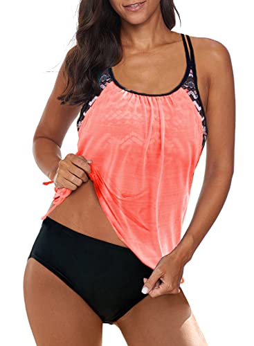 BLENCOT Damen Tankini Sets Bauchweg Zweiteiler Badeanzug Zweiteiliger Bademode mit Shorts von BLENCOT