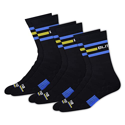 BLITZSOX 3 Paar Sportsocken Herren Damen Crew Socken Hitech Leistung Unisex Socken (Laufen, Tennis, Training & Fitness), Größe: 35-38 von BLITZSOX