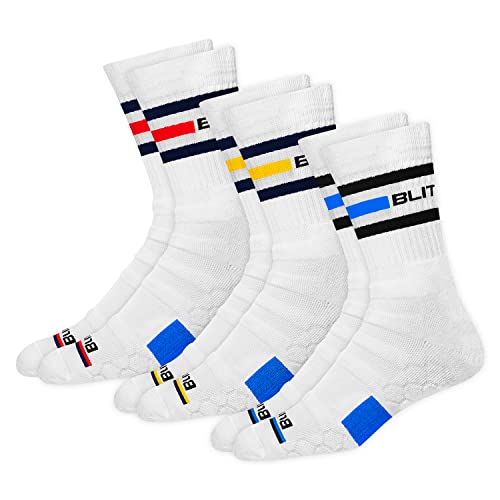 BLITZSOX 3 Paar Sportsocken Herren Damen Crew Socken Hitech Leistung Unisex Socken (Laufen, Tennis, Training & Fitness), Größe: 38-42 von BLITZSOX