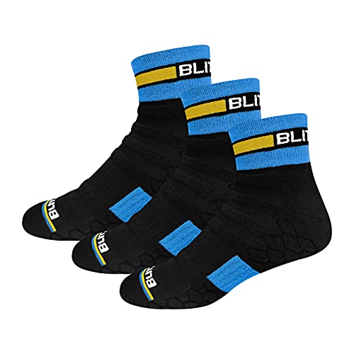 BLITZSOX Hi-Tech Performance Sportliche Sneaker Sportsocken für Herren Damen (Laufen, Tennis, Training & Fitness), 3er Pack, Größe: 38-42 von BLITZSOX