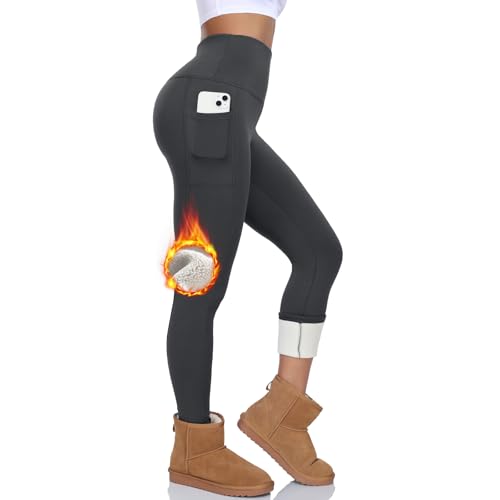 BLONGW Thermo Leggings Damen Gefütterte High Waist Thermohose Mit Taschen Winter Warme Sportleggins Yogahose Laufhose Sporthose BLONGW Thermo Leggings Damen Gefütterte High Waist Thermohose Mit Taschen Winter Warme Sportleggins Yogahose Laufhose Sporthose von BLONGW