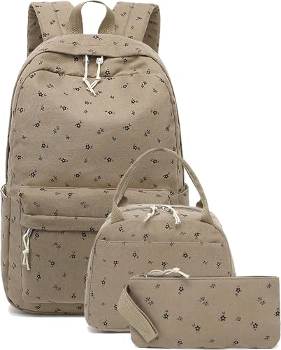 Bluboon Büchertaschen, Schulrucksack, Laptop, Schultasche für Teenager, Mädchen, High School, Tawny mit kleinem Blumenmuster, Tagesrucksäcke Bluboon Büchertaschen, Schulrucksack, Laptop, Schultasche für Teenager, Mädchen, High School, Tawny mit kleinem Blumenmuster, Tagesrucksäcke von BLUBOON