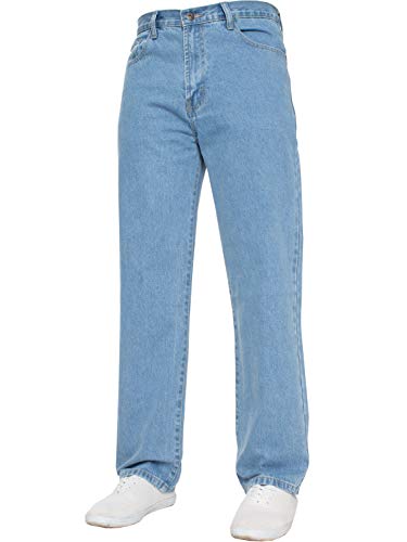 Blue Circle NEU Herren GERADES Bein Einfach schwer Works Jeans Denim Hose alle Hüfte große Größen - Bleach wash, 42W x 34L von Blue Circle