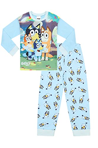 BLUEY Langes Pyjama-Set für Jungen, blau, 86-92 von BLUEY