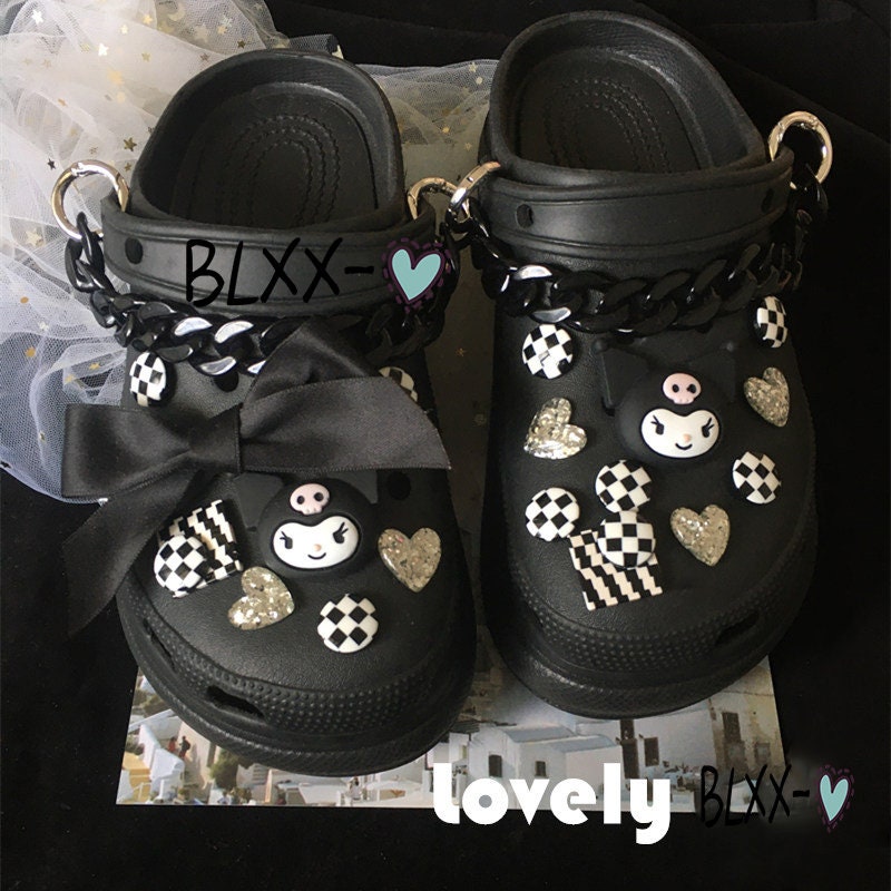 Schuh Charms Set Von 20 Mit Kette, Coole Damier Für Bowknot Charm Kitty Zubehör Clog Dekoration Geschenk Mädchen Frauen von BLXXs